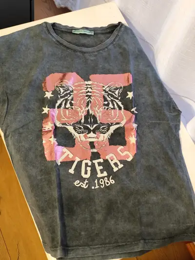 Polera gris con diseño de tigre Franca Fortuna - miniatura 2