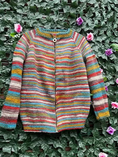 Chaleco de lana multicolor para mujer - miniatura 1