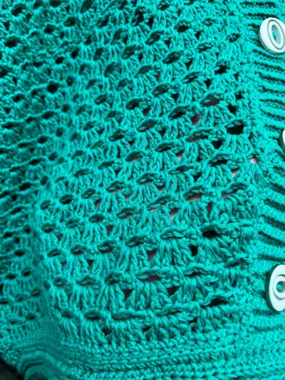 Cárdigan tejido verde con botones - miniatura 2