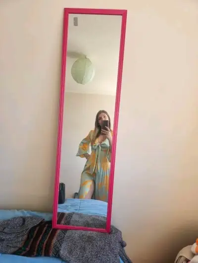 Vestido largo estampado floral amarillo y celeste - miniatura 3