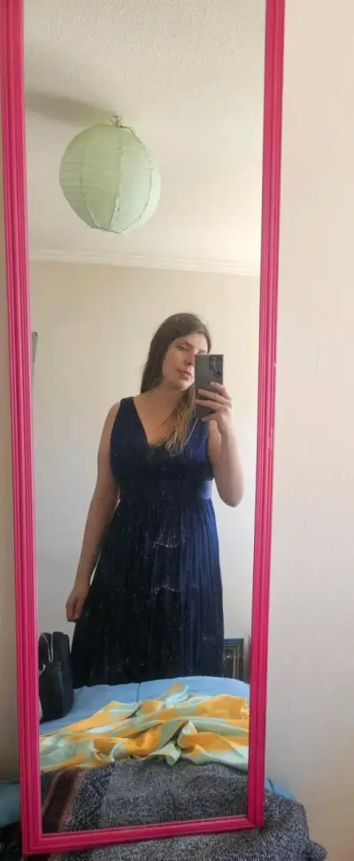 Vestido largo azul - miniatura 3