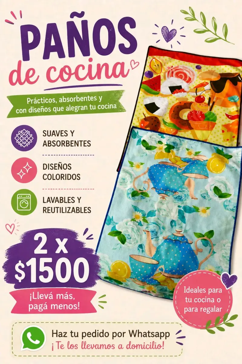 Pañuelos de Cocina Absorbentes y Coloridos - 1