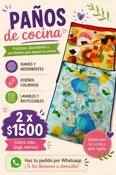 Pañuelos de Cocina Absorbentes y Coloridos - miniatura 1