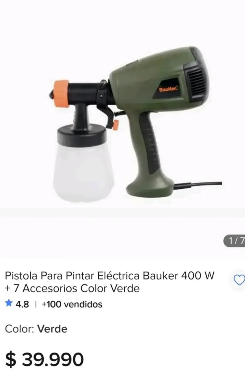 Pistola para pintar eléctrica Bauker 400W verde - 4