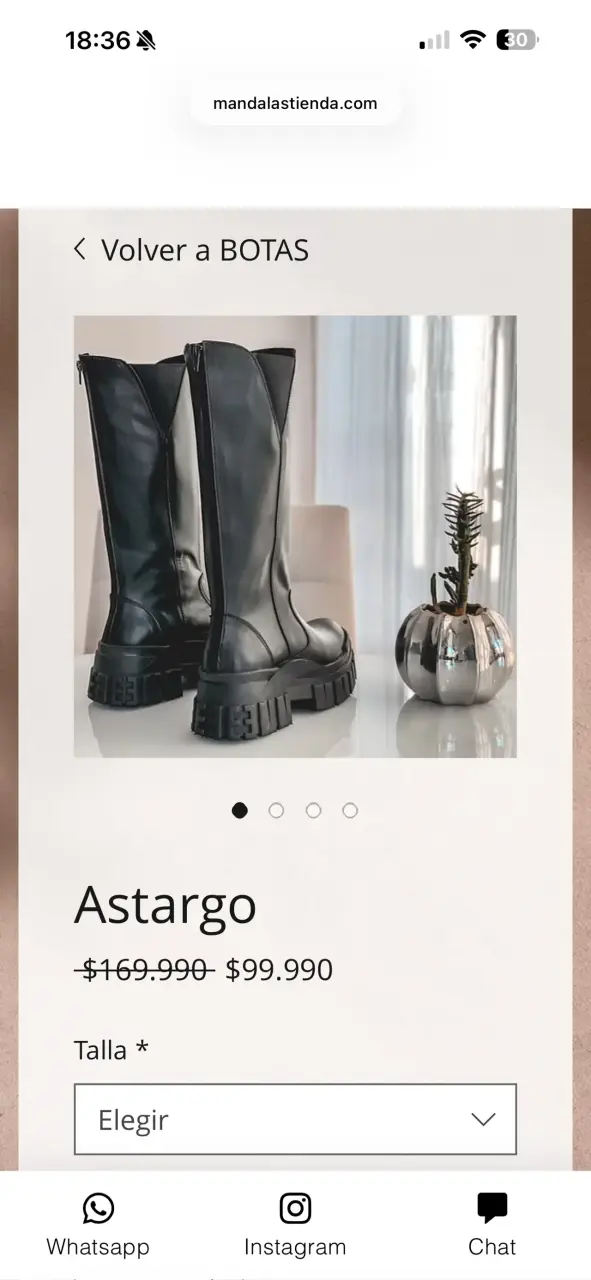 Botas negras de cuero con plataforma - 4
