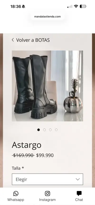 Botas negras de cuero con plataforma - miniatura 4