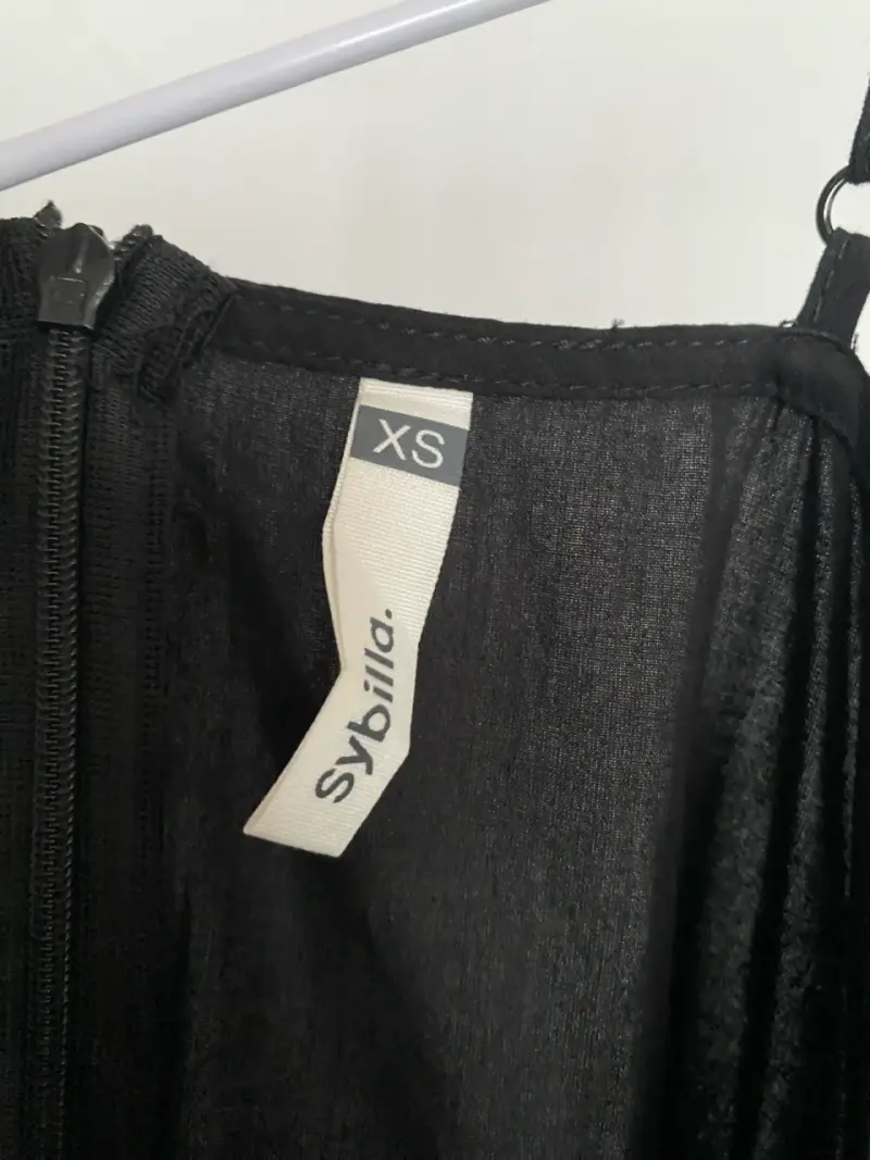Vestido negro con diseño fruncido Sybilla XS - 2