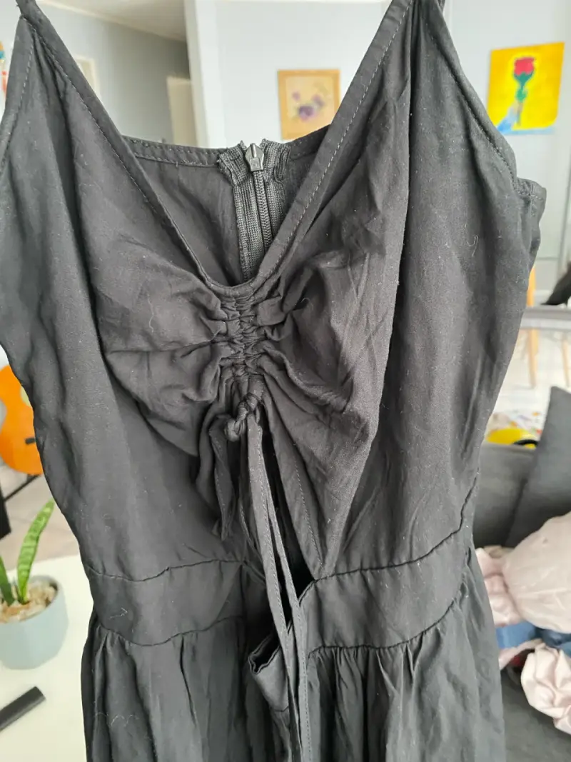 Vestido negro con diseño fruncido Sybilla XS - 4