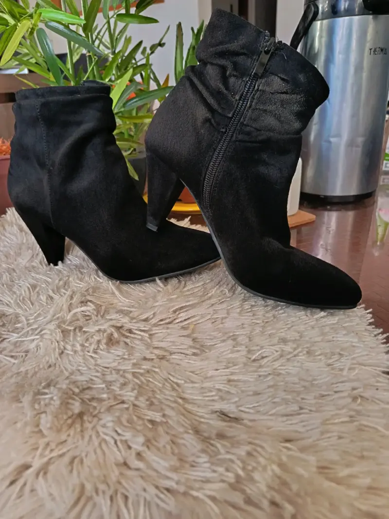 Botines de tacón negro con cierre lateral - 2