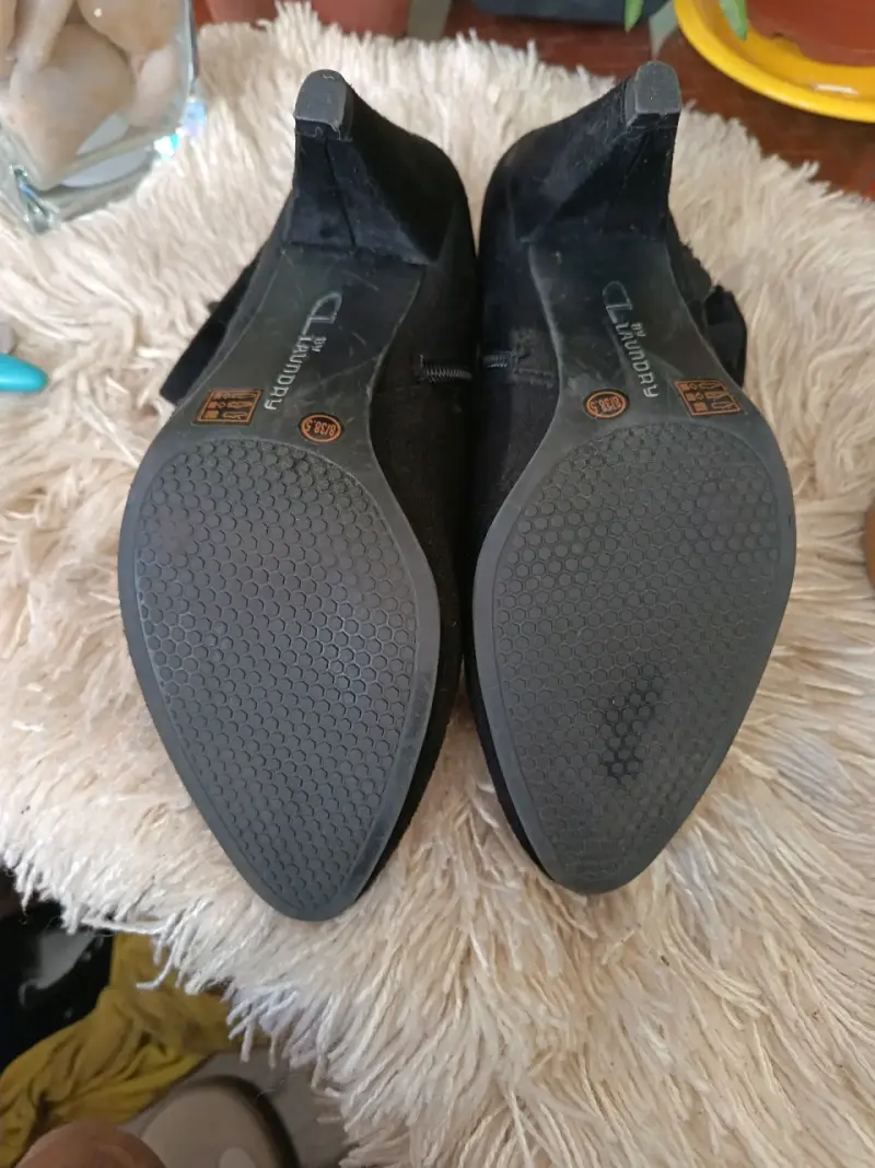 Botines de tacón negro con cierre lateral - 6