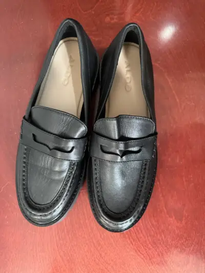 Mocasines de cuero negro Aldo mujer - miniatura 1