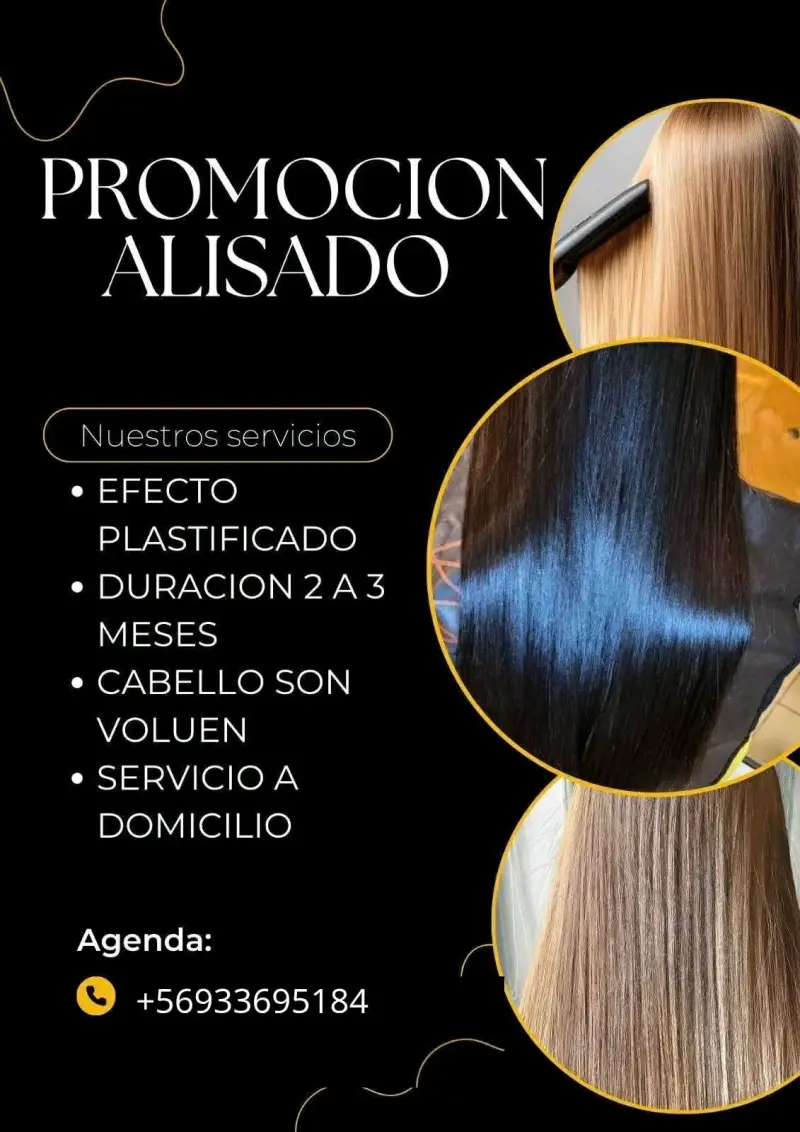 Servicio de alisado de cabello a domicilio