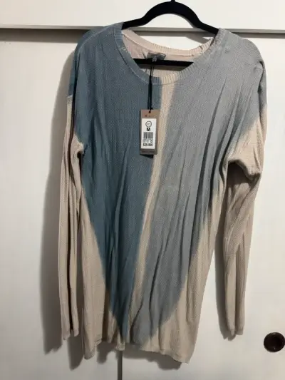 Sweater de punto bicolor para mujer talla M - miniatura 1