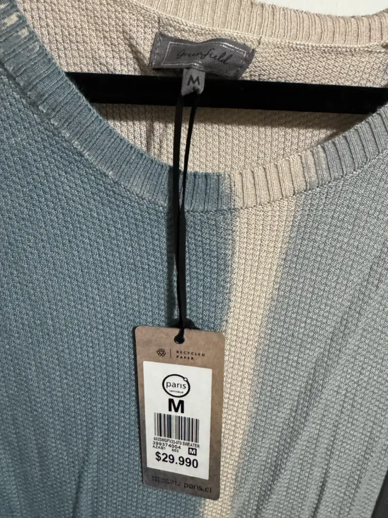 Sweater de punto bicolor para mujer talla M - 2