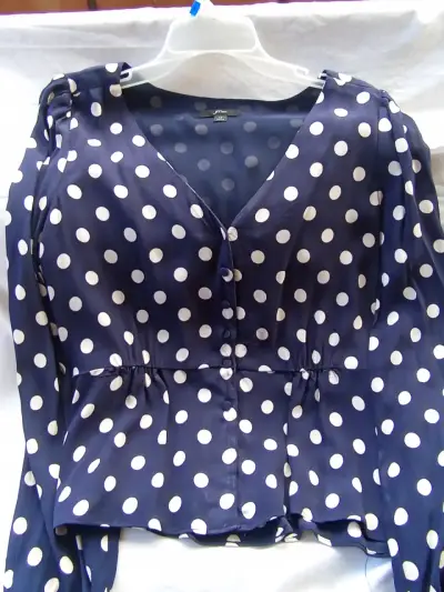 Blusa de lunares azul J.Crew talla 12 - miniatura 1