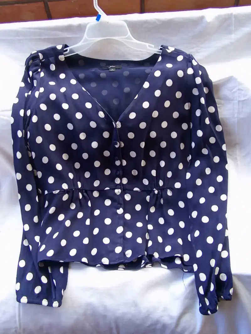 Blusa de lunares azul J.Crew talla 12 - 2