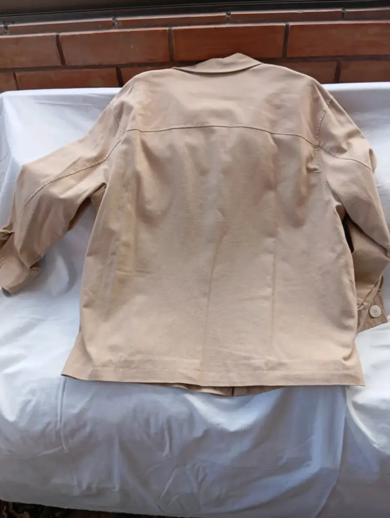 Chaqueta beige de algodón para mujer - 6