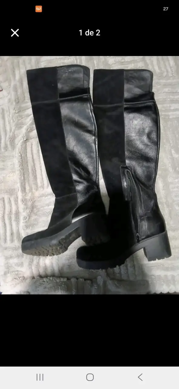 Botas negras de cuero para mujer (Bruno Rossi)