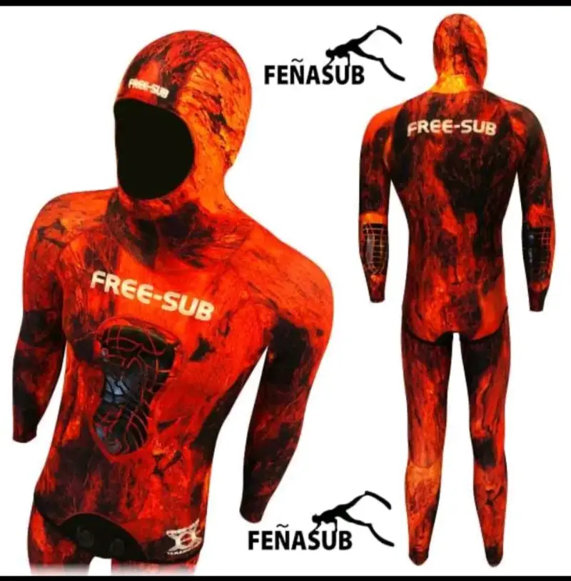 Traje de buceo Free-Sub camuflaje rojo 2xl - 1