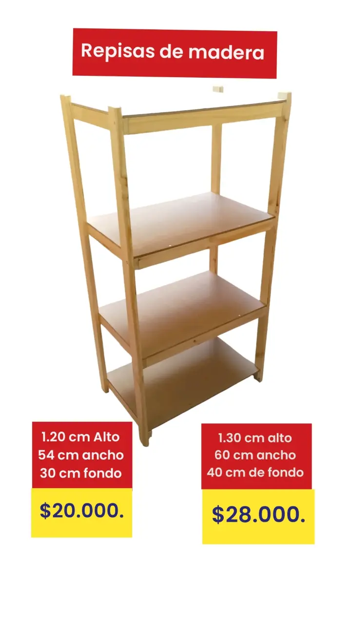 Estantería de madera 5 niveles