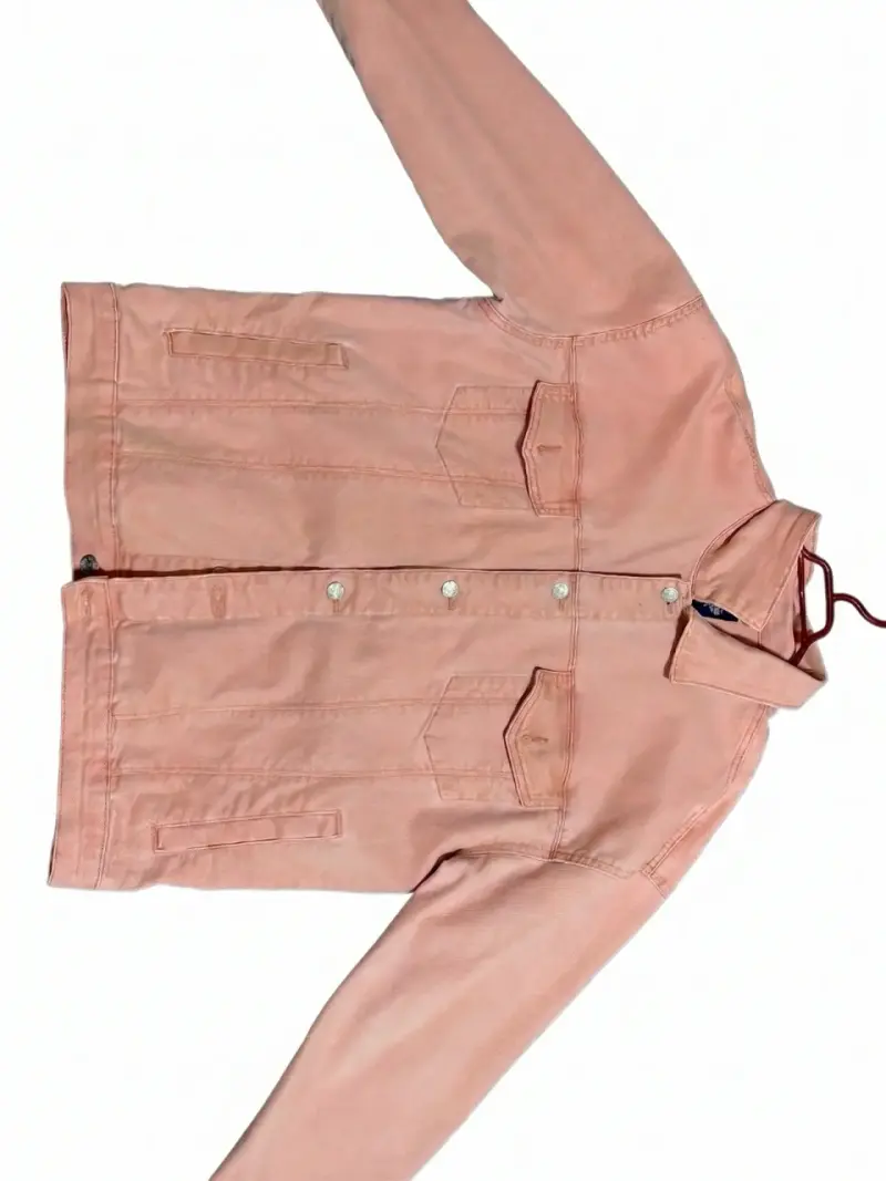Chaqueta de mezclilla rosa L