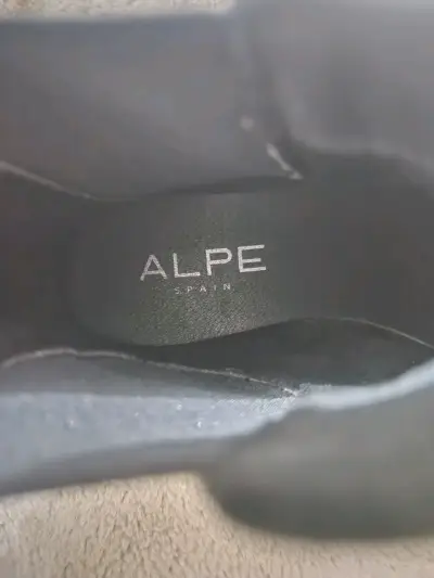 Botines de cuero negro Alpe con suela gruesa - miniatura 1