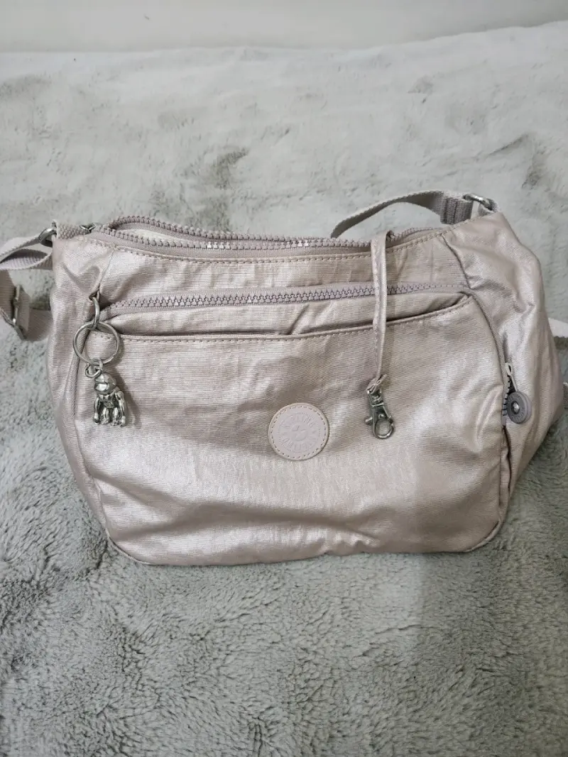 Cartera cruzada plateada con múltiples bolsillos - 2