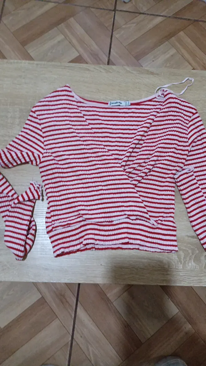 Top de rayas rojas y blancas para mujer