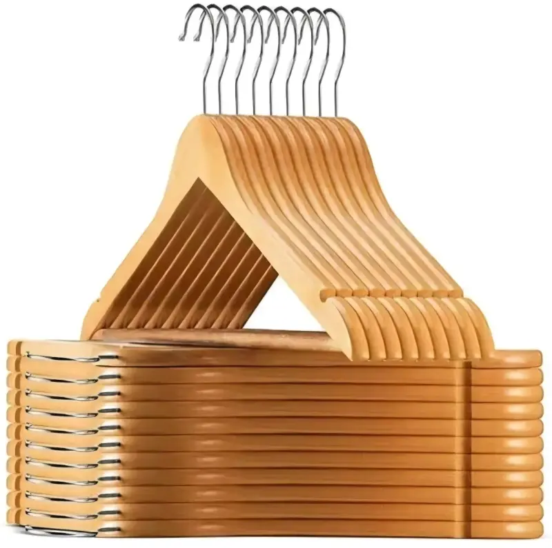 Set de 20 perchas de madera natural para ropa - 1