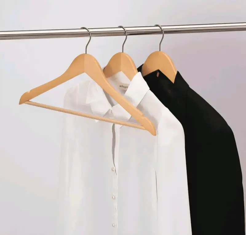 Set de 20 perchas de madera natural para ropa - 4