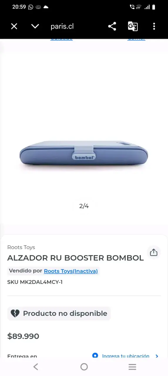 Alzador para niños Bombol azul con arnés - 2