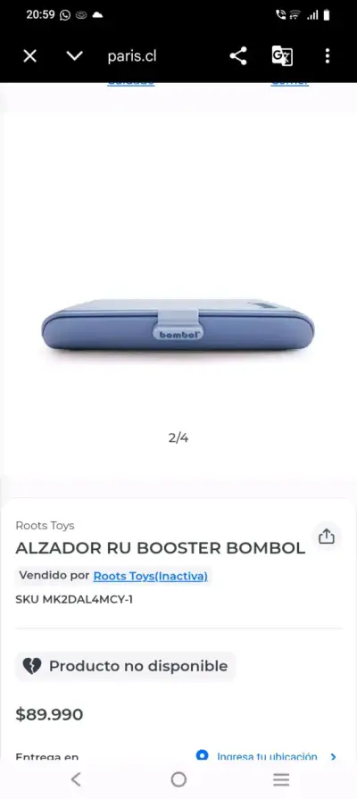 Alzador para niños Bombol azul con arnés - miniatura 2
