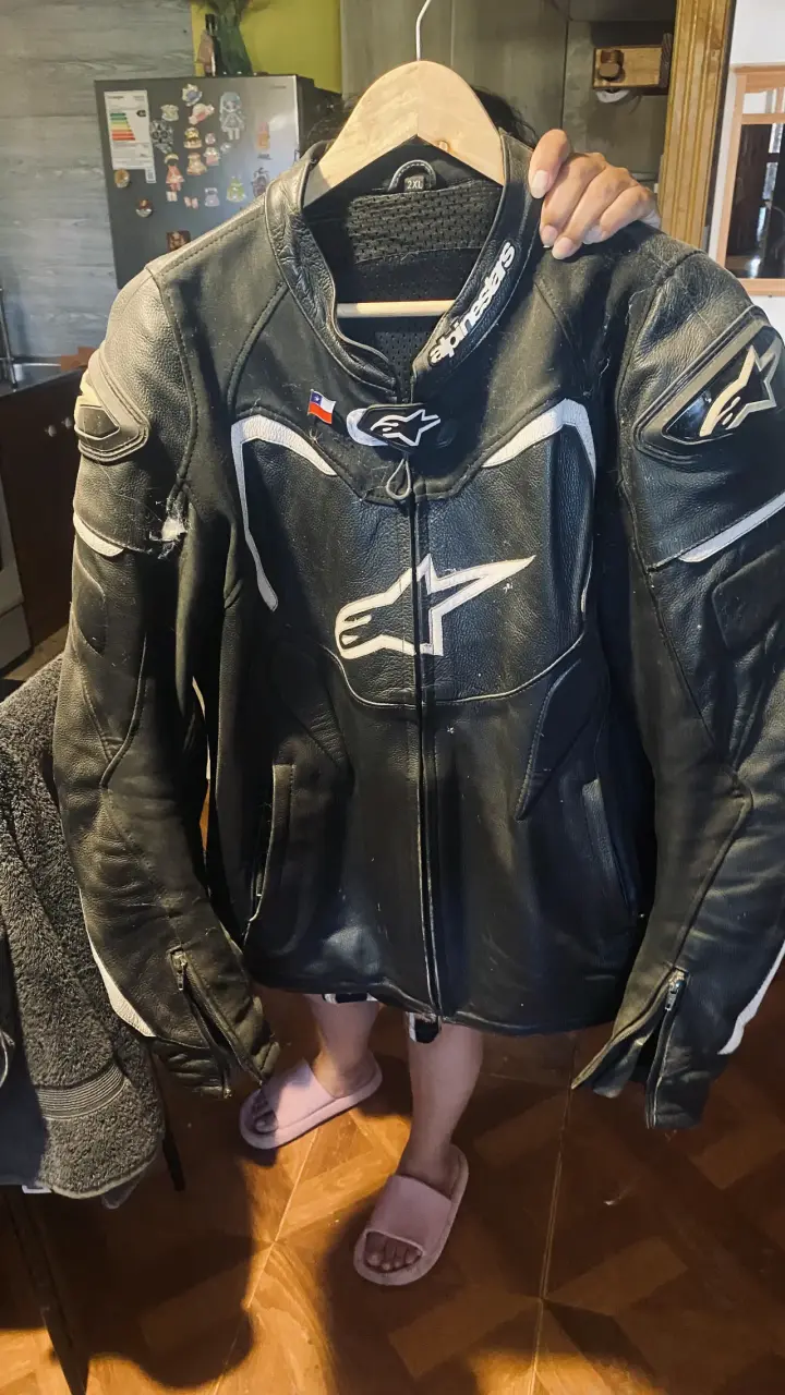 Chaqueta de cuero Alpinestars para motociclista - 1