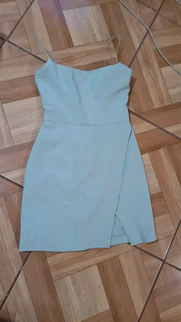 Vestido corto verde menta Lichi con tirantes - 1