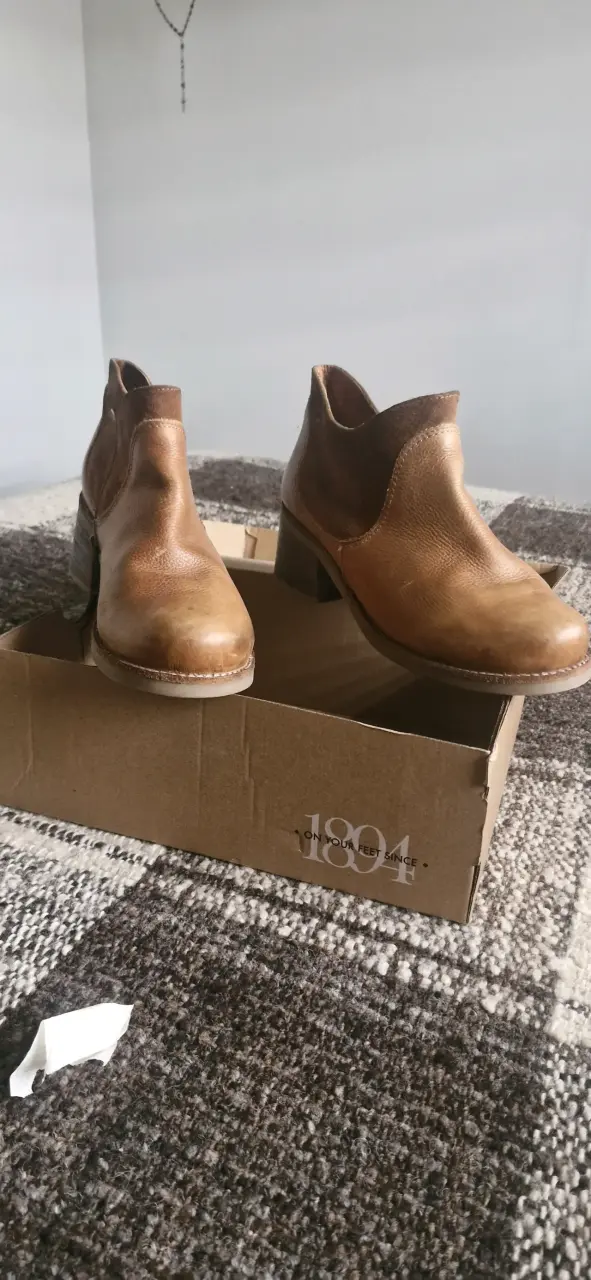 Botines de cuero marrón para mujer talla 40 - 2