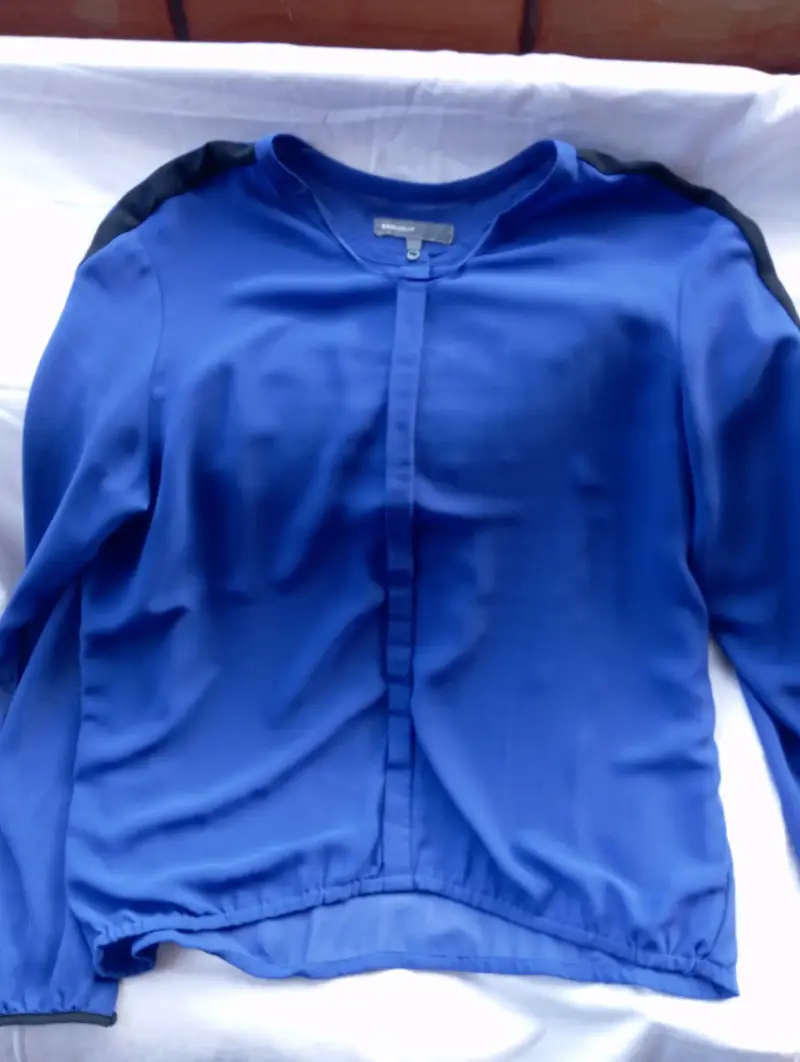 Blusa azul de gasa para mujer - 4
