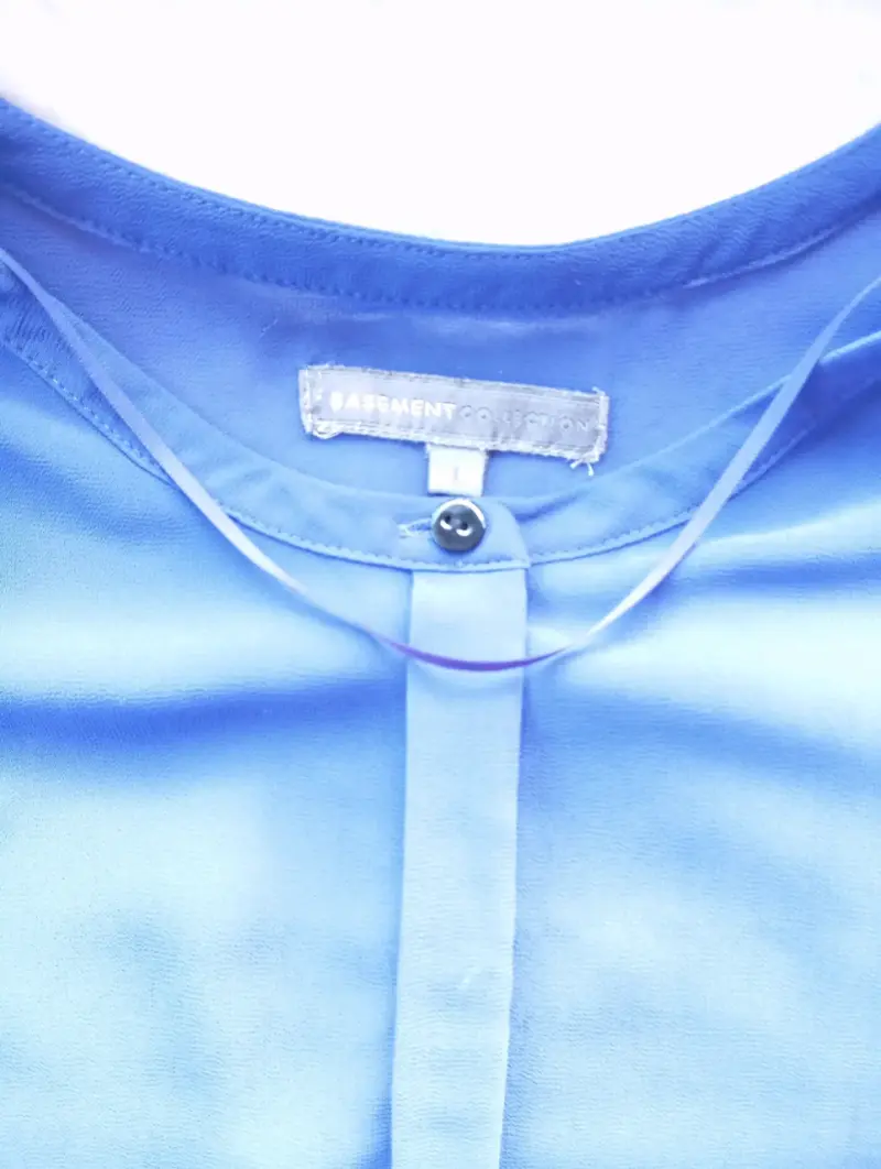 Blusa azul de gasa para mujer - 6