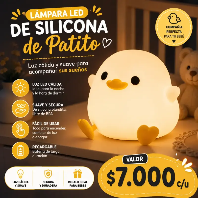 Lámpara LED de silicona en forma de patito - 1