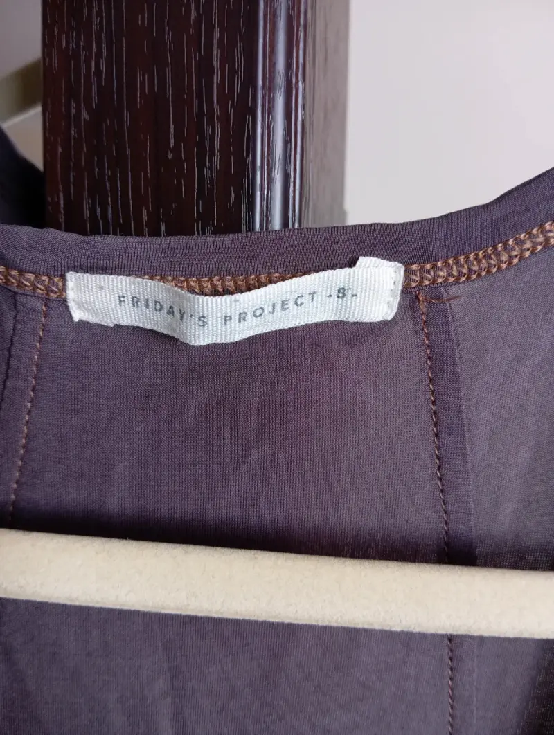 Vestido largo gris morado con mangas tres cuartos - 6