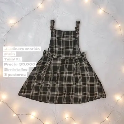 Jardinera vestido Shein a cuadros talla XL - miniatura 1