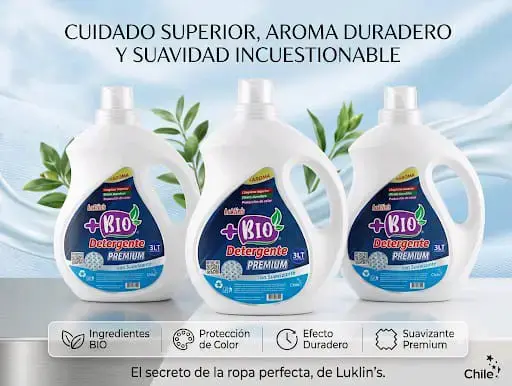 Detergente líquido Luklin's +Bio 3L aroma duradero - 2