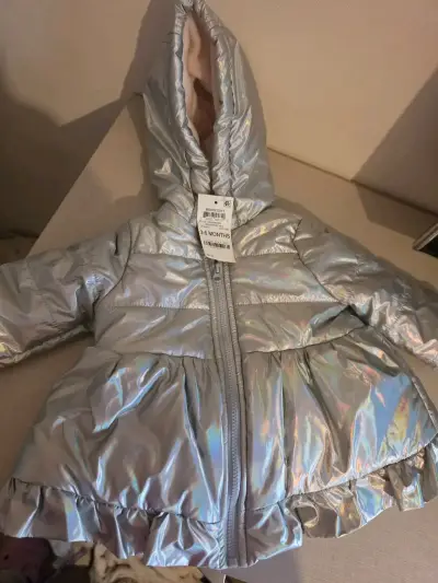 Chaqueta plateada tornasol para bebe - miniatura 1
