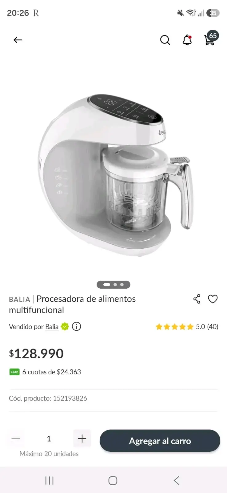 Procesadora de alimentos multifuncional Balia - 1