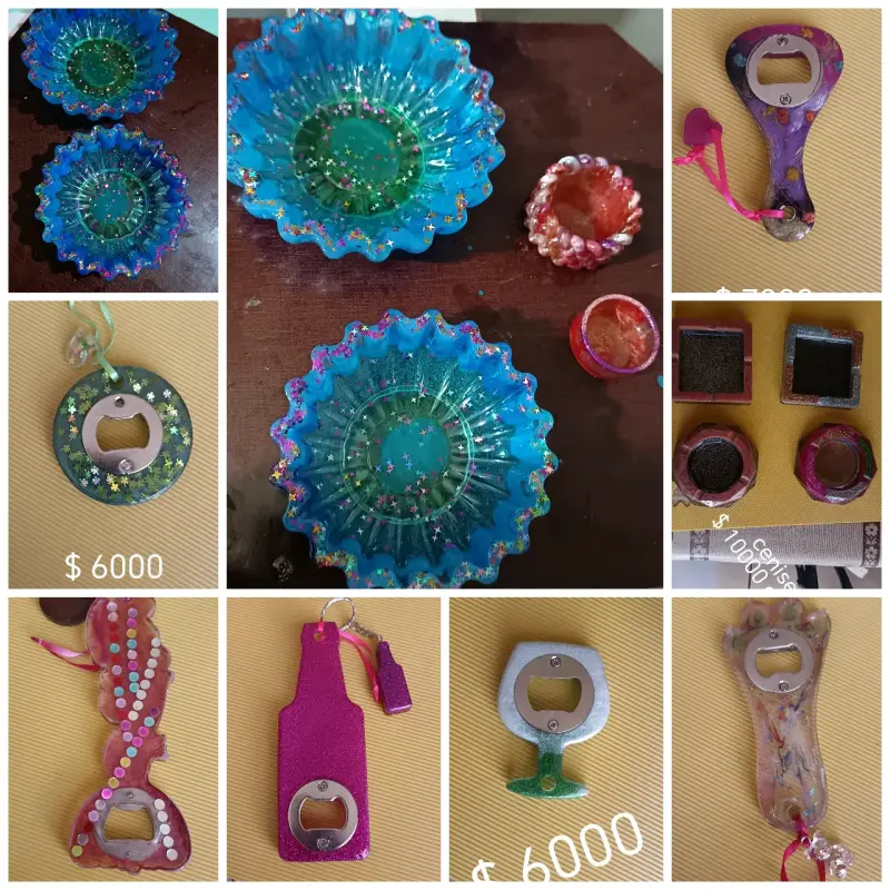 Pirámide decorativa de resina con conchas - 6