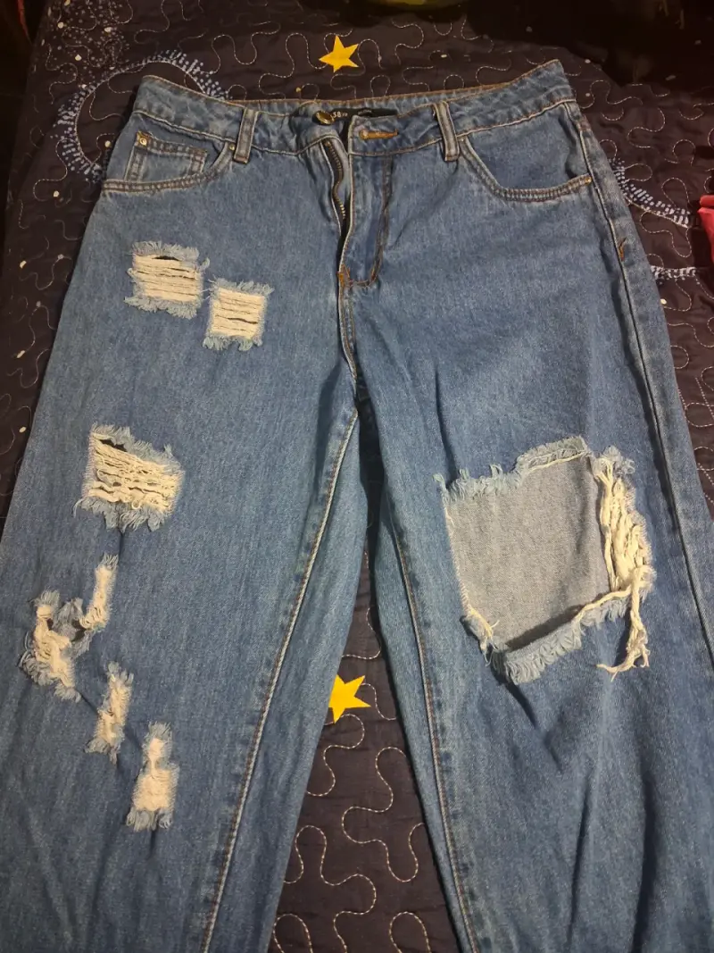 Jeans de mezclilla desgastados Mujer talla 38 - 1