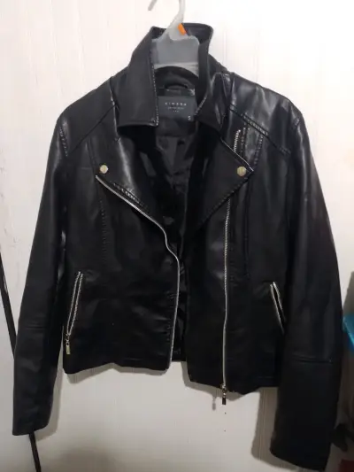 Chaqueta de cuero negra Kimera (basics) para mujer - miniatura 1