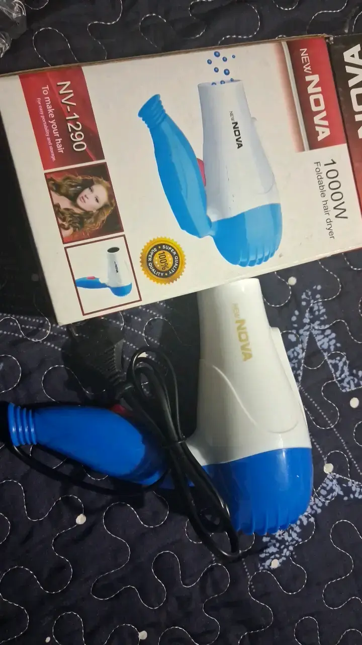 Secador de Pelo Plegable Nova 1000W Azul
