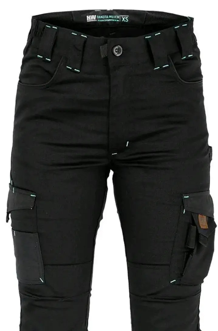 Pantalones cargo negros para mujer XL - 5