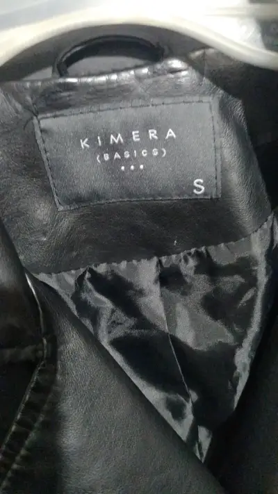 Chaqueta de cuero negra Kimera (basics) para mujer - miniatura 2