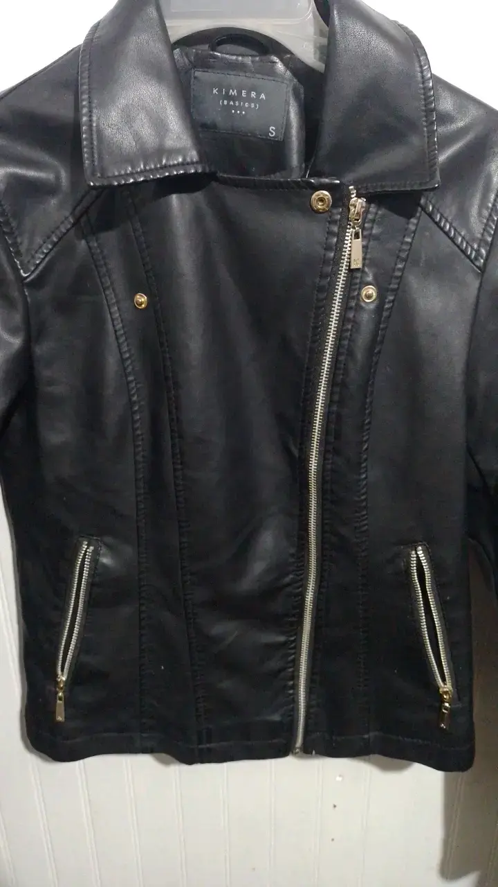 Chaqueta de cuero negra Kimera (basics) para mujer - 4